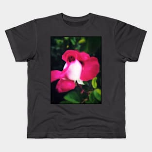 Delicate crimson white pink rose Kids T-Shirt